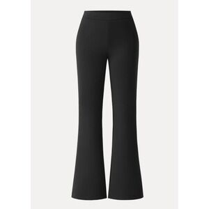OGL Women Small Black Slimming Ponte Flared Pants High Waisted Stretch Pull On